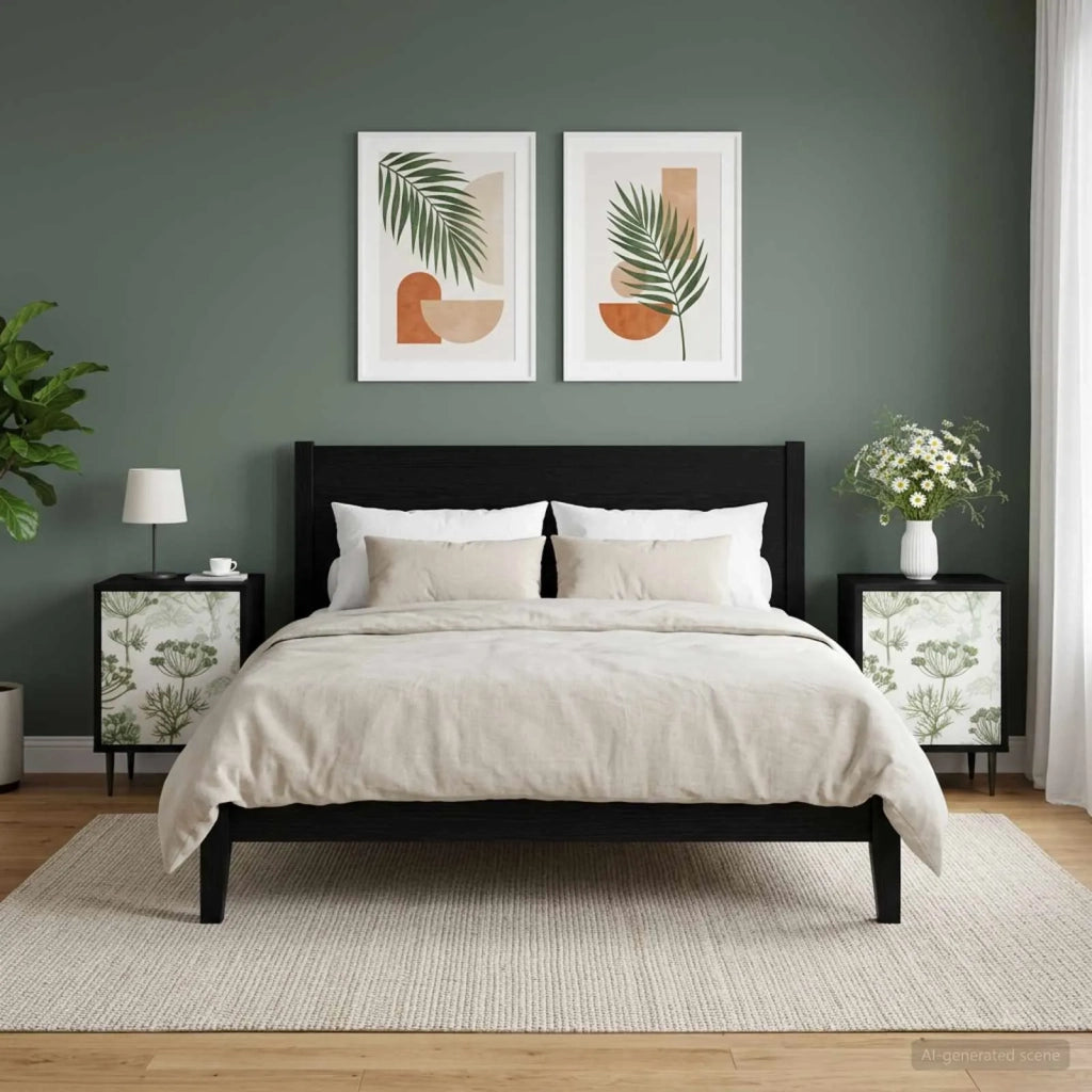 Armadio da Notte GOTHA 2 pz Rovere Nero 36 x 33 x 51 cm 8007268