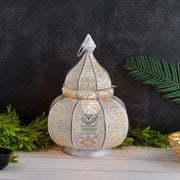 Lanterna da tavolo a vento 30 cm - lampada orientale decorativa Mahana bianca