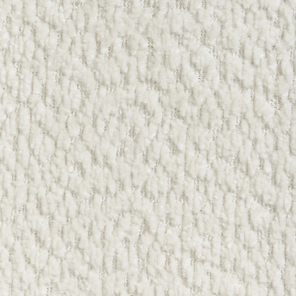 Poltrona imbottita in ciniglia con schienale curvo seduta moderna in stile scandinavo colore bianco sporco