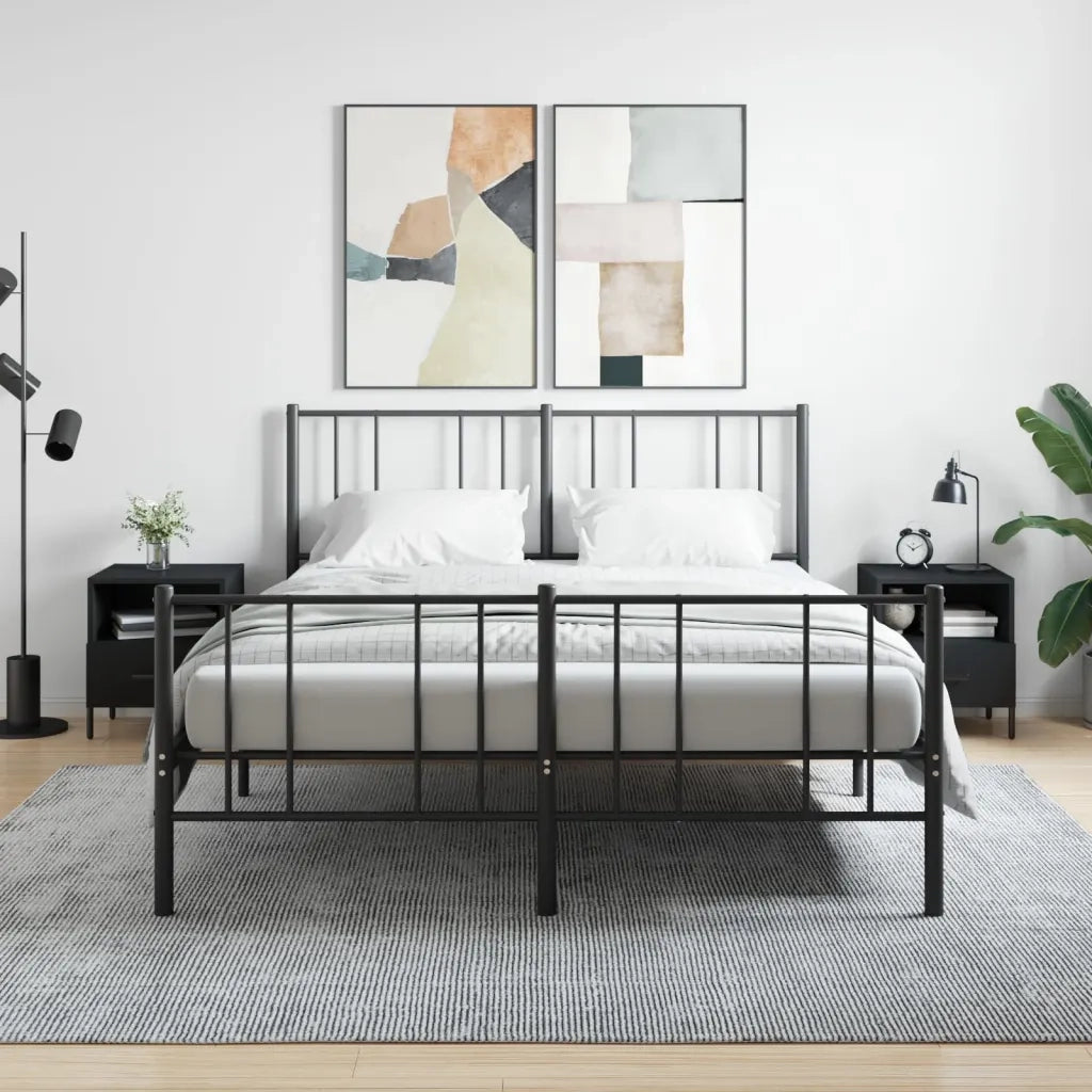 Comodini 2 pz-Set di 2 Tavolino da notte Neri 40x35x47,5 cm in Legno Multistrato 395863