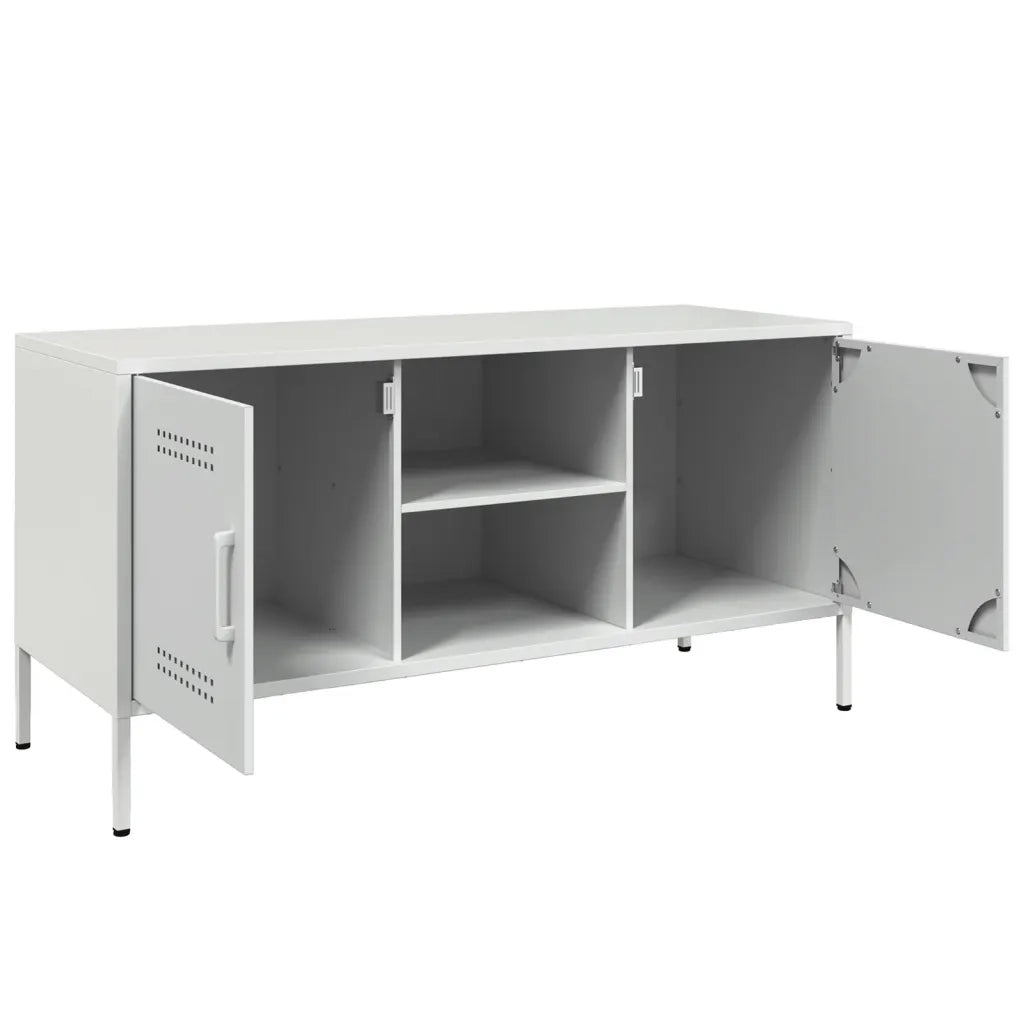 Mobile TV Bianco 100,5x39x50,5 cm in Acciaio 842993