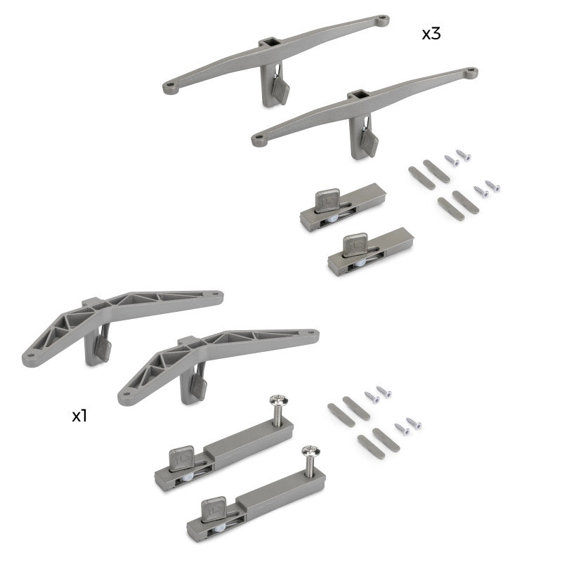 Kit di staffe per 3 ripiani in legno e 1 modulo per struttura Zero, Zama, Verniciato nero testurizzato