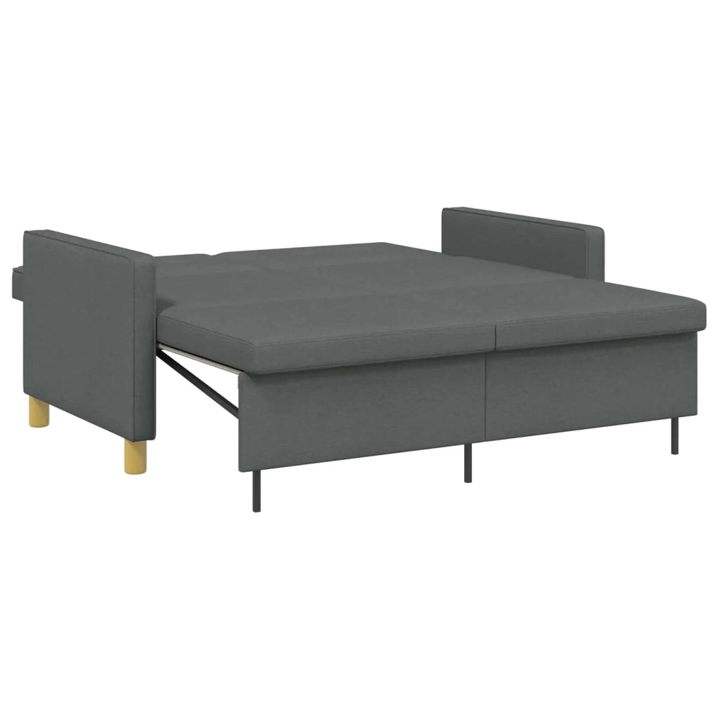 Divano Letto Estraibile Grigio Scuro Tessuto 42033339