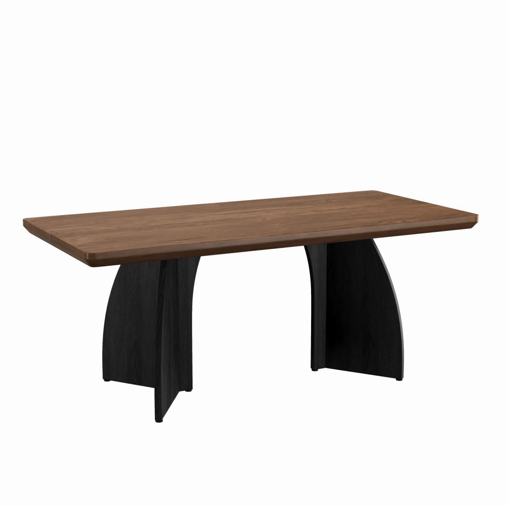 Tavolo da pranzo 160x80x76 cm per 4-6 persone con piano da 4 cm in MDF noce