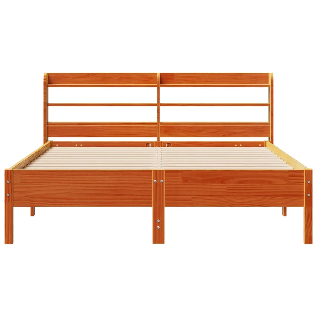 Letto senza Materasso Marrone Cera 135x190 cm in Legno di Pino 3306905