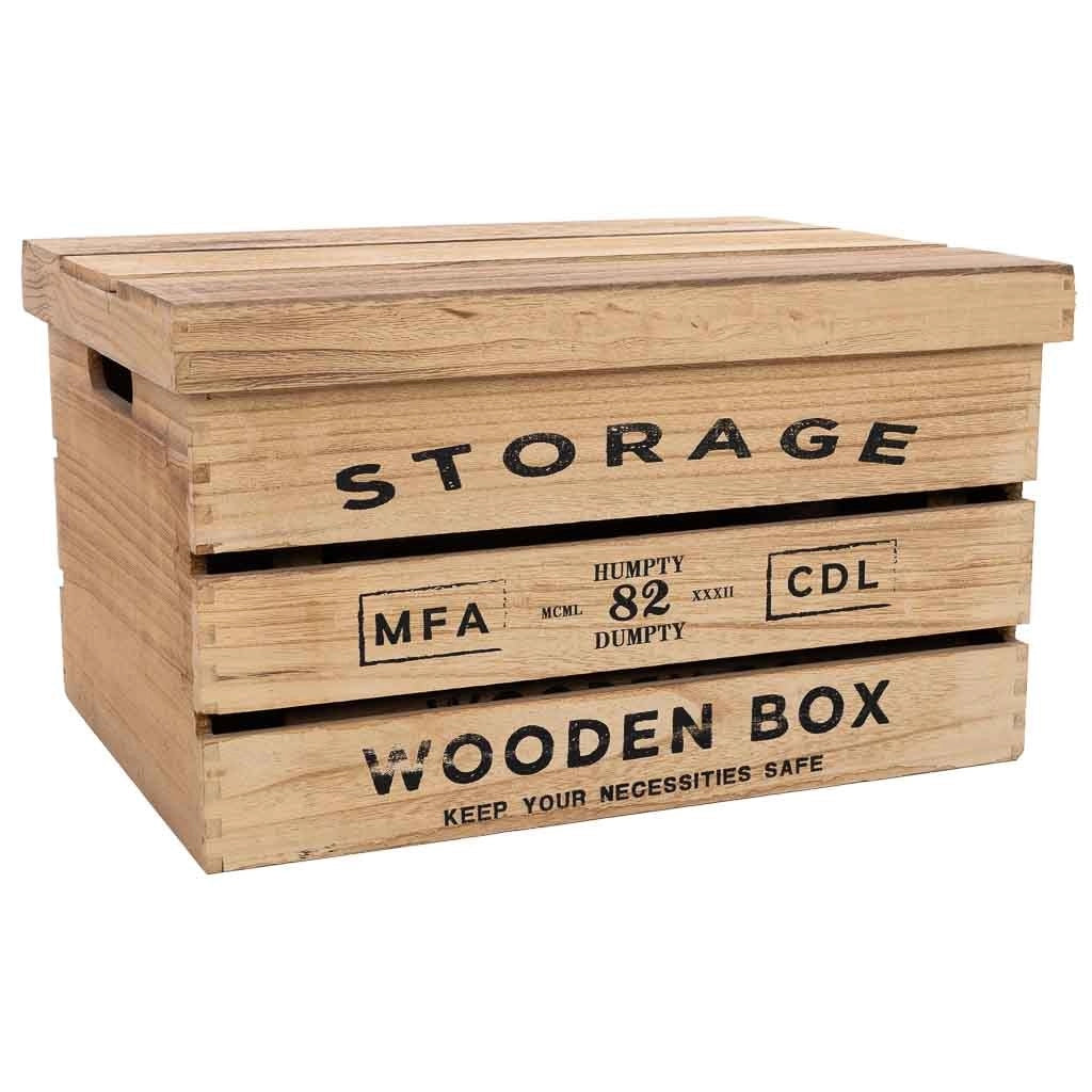 Scatole in legno stampate set 3 pz 42x31x24h-36x25x20h-30x19x16h cm