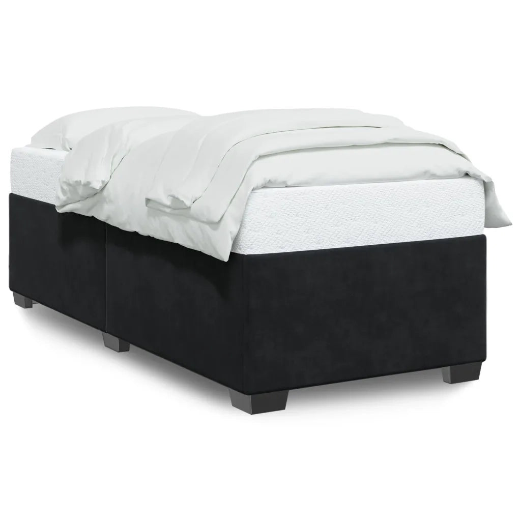 Letto singolo | Letto per adulti | Giroletto Nero 90x200 cm in Velluto