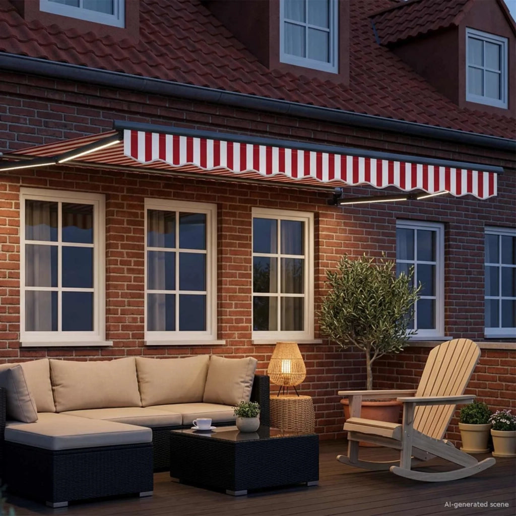 Tenda retrattile manuale con LED 3,5 x 2,5 m 3419445