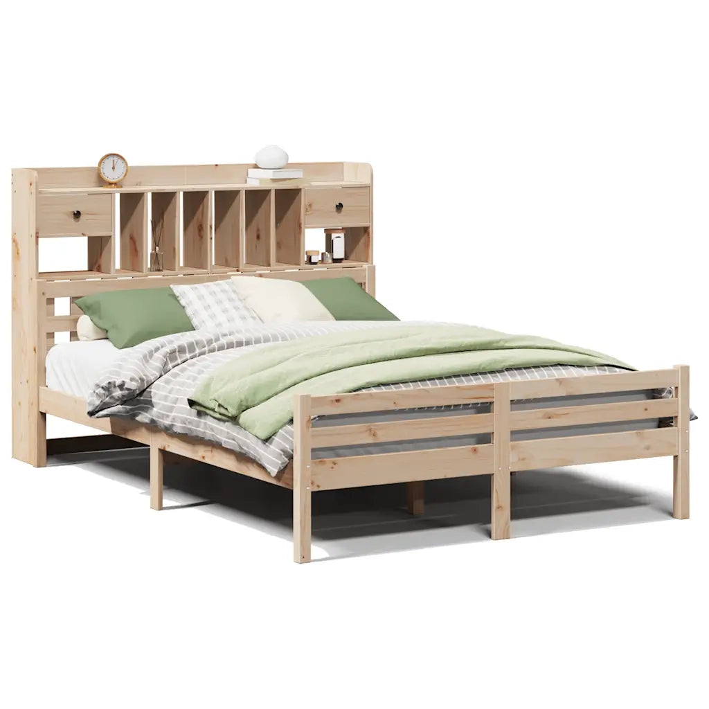 vidaXL Letto Libreria senza Materasso 140x190 cm in Legno di Pino