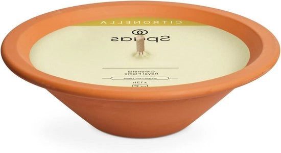 Candelaio a olio di citronella in scatola di terracotta, durata circa 13 ore - giallo