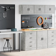 Armadi da Garage 2 pz Grigio Cemento in Legno Multistrato 3328335