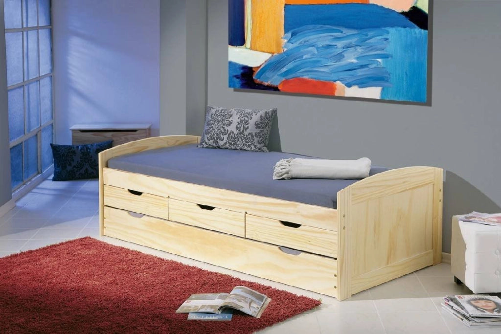 Tavullia, Letto Singolo Contenitore, Marrone Rovere