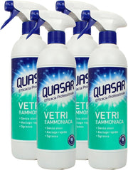QUASAR SPRAY DETERGENTE VETRI SET 4 PZ X  580 ML CON AMMONIACA SPRAY