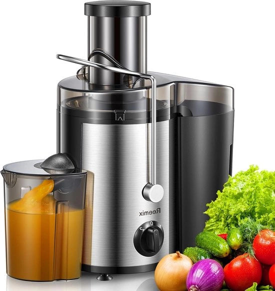 Centrifuga per succhiare - macchina per succhiare tutta la frutta e verdura - 800 W - diametro di 7,62 cm - 2 velocità - setaccio in dotazione - facile da pulire centrifuga per succhiare frutta e verdura