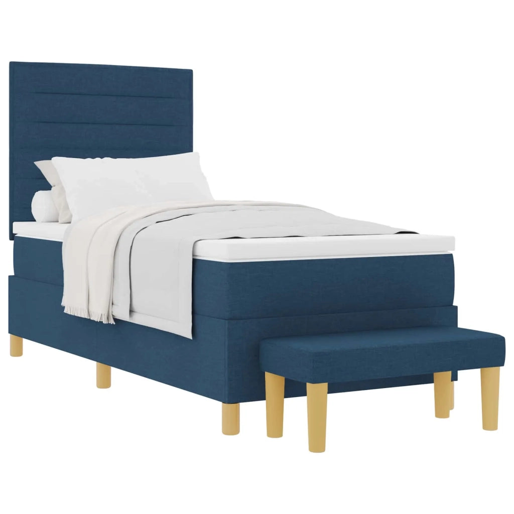 Letto a molle con testiera Blu 200 x 90 cm Tessuto 3344190