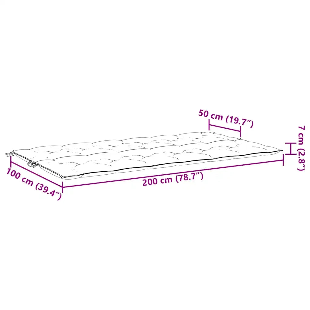 Cuscini per Panca 2 pz | Cuscini per sedie Azzurri 200x50x7 cm in Tessuto Oxford