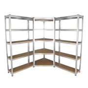2 Scaffali Galwix 90cm in Acciaio Senza Bulloni & 1 Scaffale ad Angolo Galwix