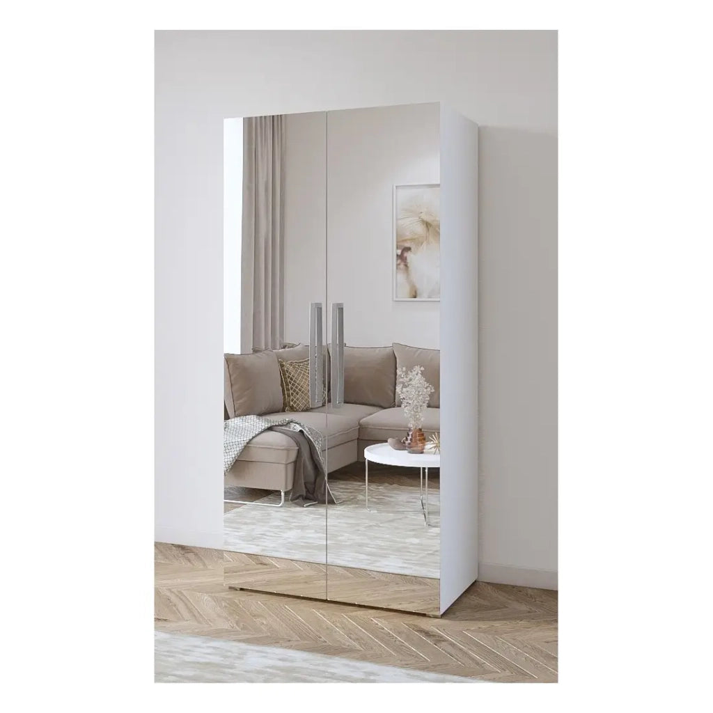 Armadio design 100 cm 2 porte con grandi specchi collezione JUPITER
