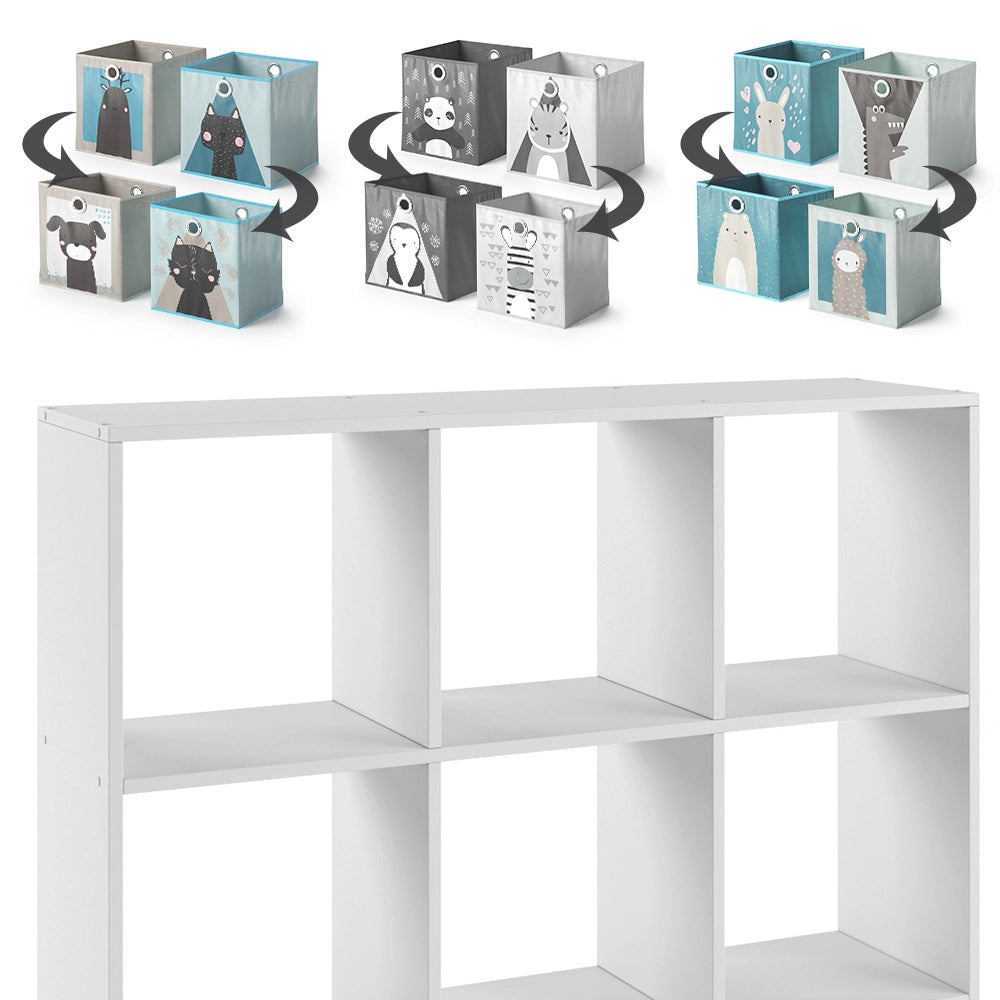 Vicco Libreria bambini Bianco 104 x 108 cm con 6 scatole pieghevoli