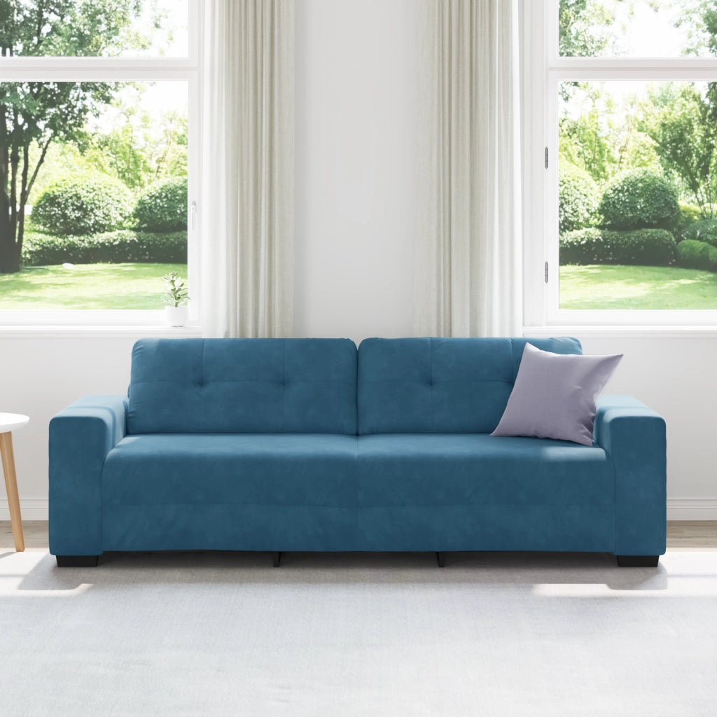 Divano a 3 posti  Blu 180 cm in velluto