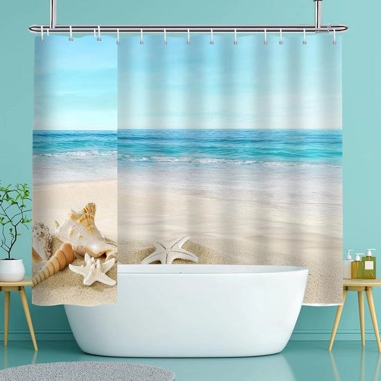 Douchegordijn Acquaproprio Strand Design Lavabile Assorbe Velocemente 240x200 cm