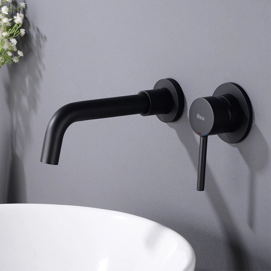 Rubinetto Da Incasso Rea Lungo Long Black Mat + Box