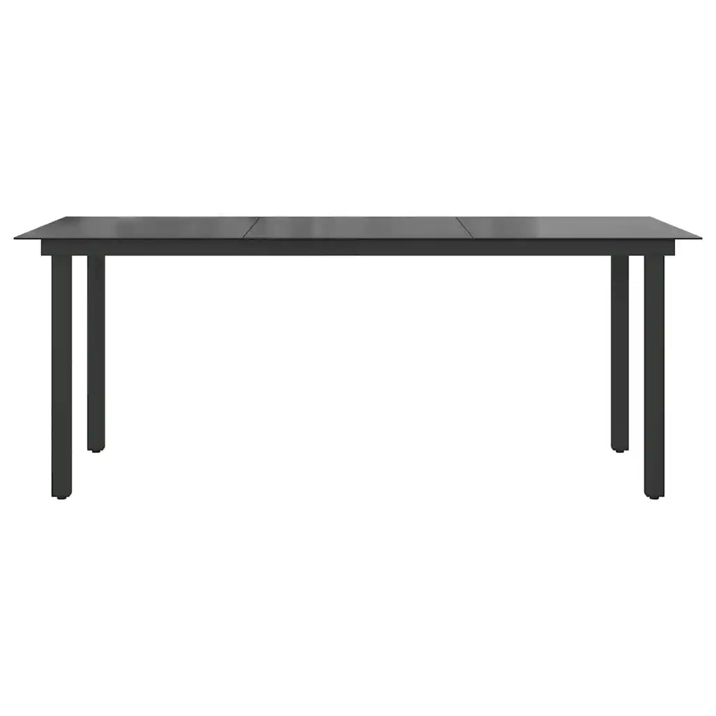 Tavolo da Giardino | Tavolino da esterno Nero 190x90x74 cm in Alluminio e Vetro