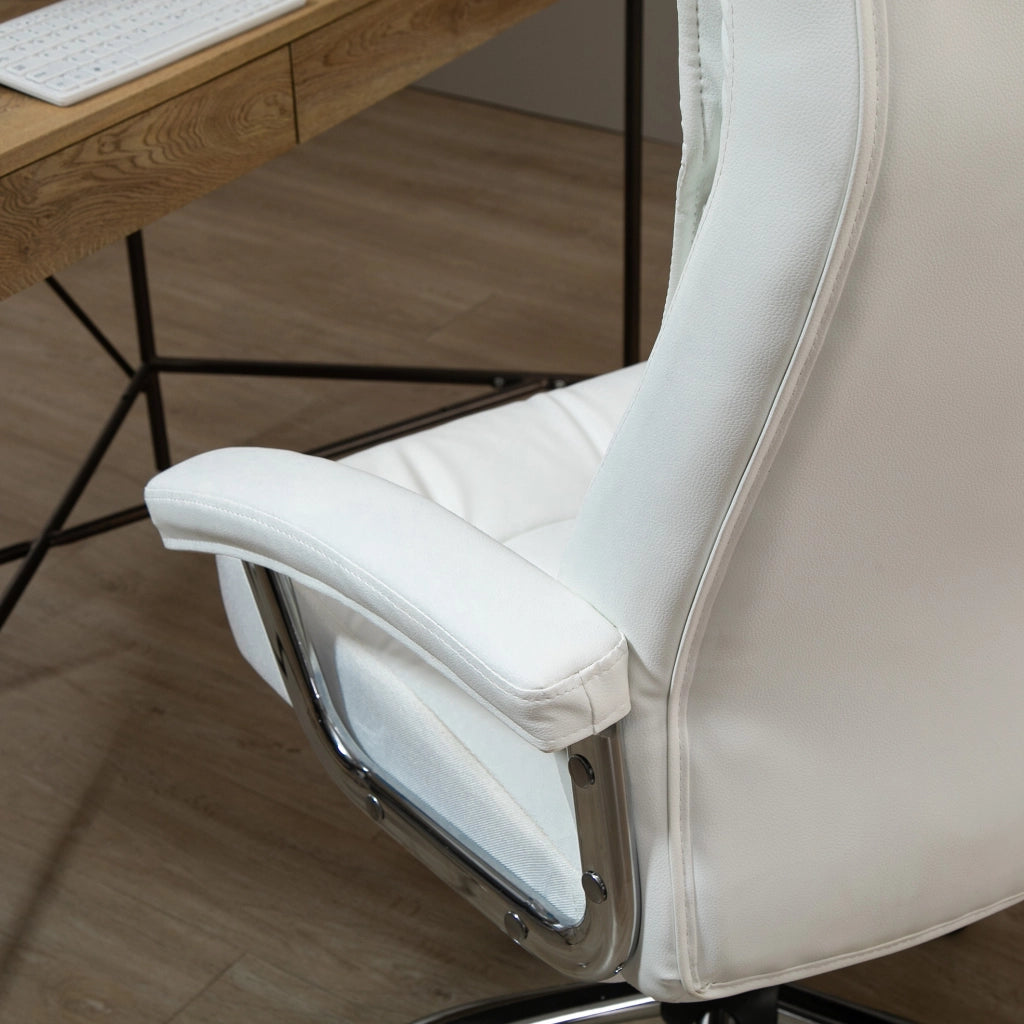 Sedia da ufficio ergonomica bianca in ecopelle