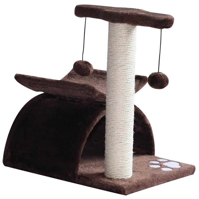 ALBERO PER GATTI TUNNEL IN SISAL MARRONE 40 X 30 X 43 CM