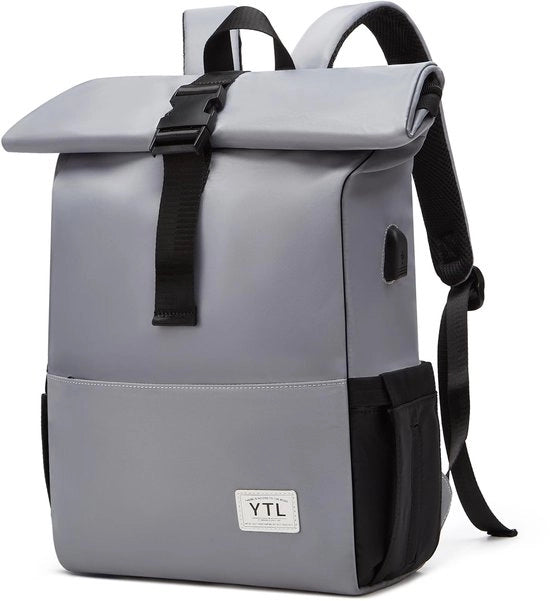 Zaino Rolltop per Uomo e Donna, Borsa da Ciclismo Impermeabile, Zaino da Viaggio con 15,6" Tasca per Laptop