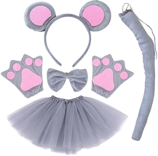 Costume per animale 5 pezzi - Cappello/Elmo - Mantella Farfalla - Guanti - Tutu/Gonna - Tela di alta qualità - Costume da travestimento