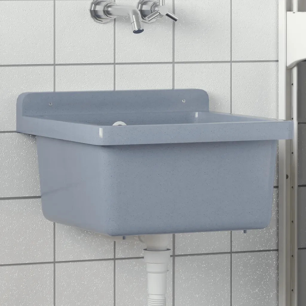 Lavabo a Parete Grigio 40x40x24 cm in Resina 4002796