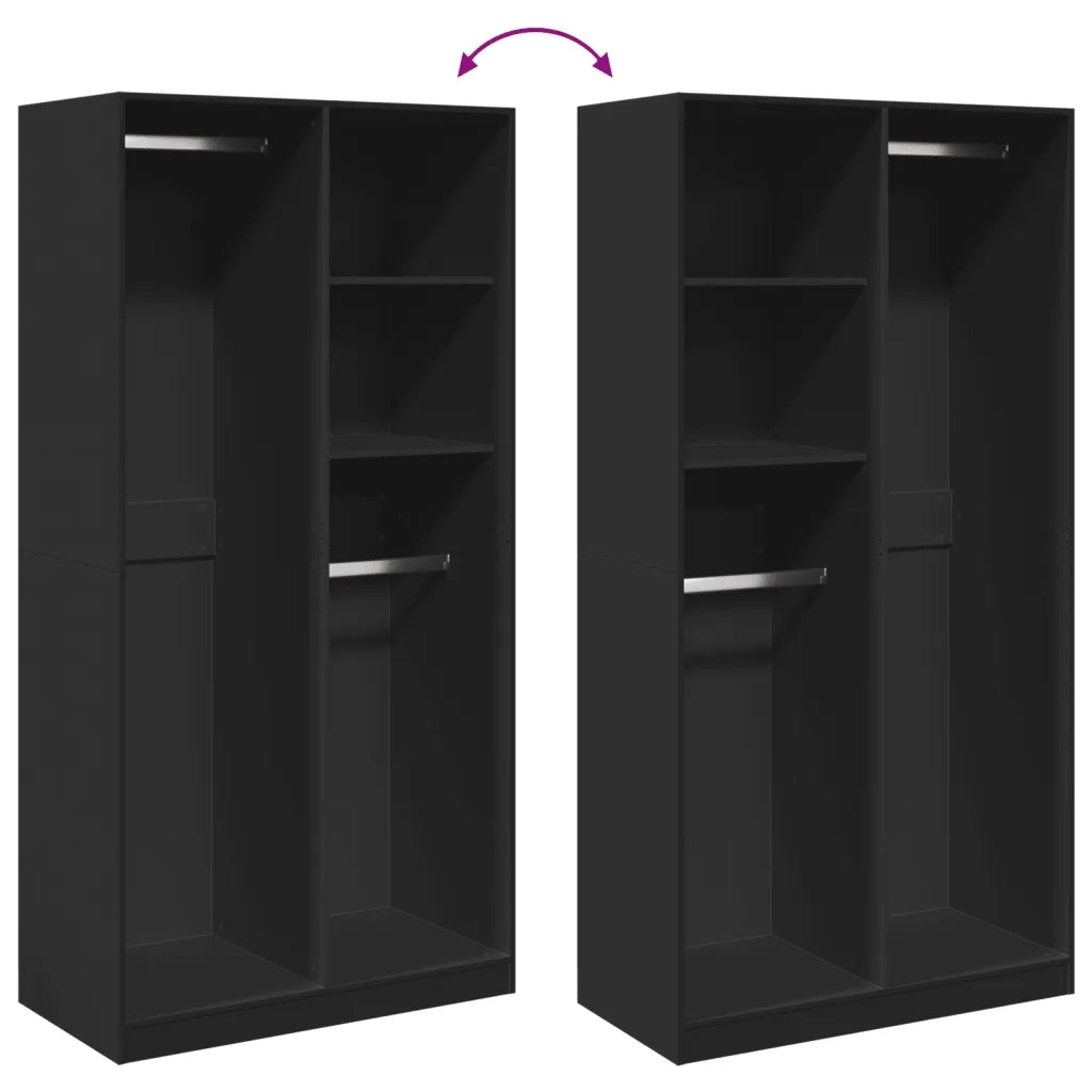 vidaXL Armadio Nero 100x50x200 cm in Legno Multistrato