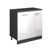 Mobile per mansarda Rion Bianco lucido/Antracite 80 x 83.8 cm senza inclinazione con 2 ante Vicco