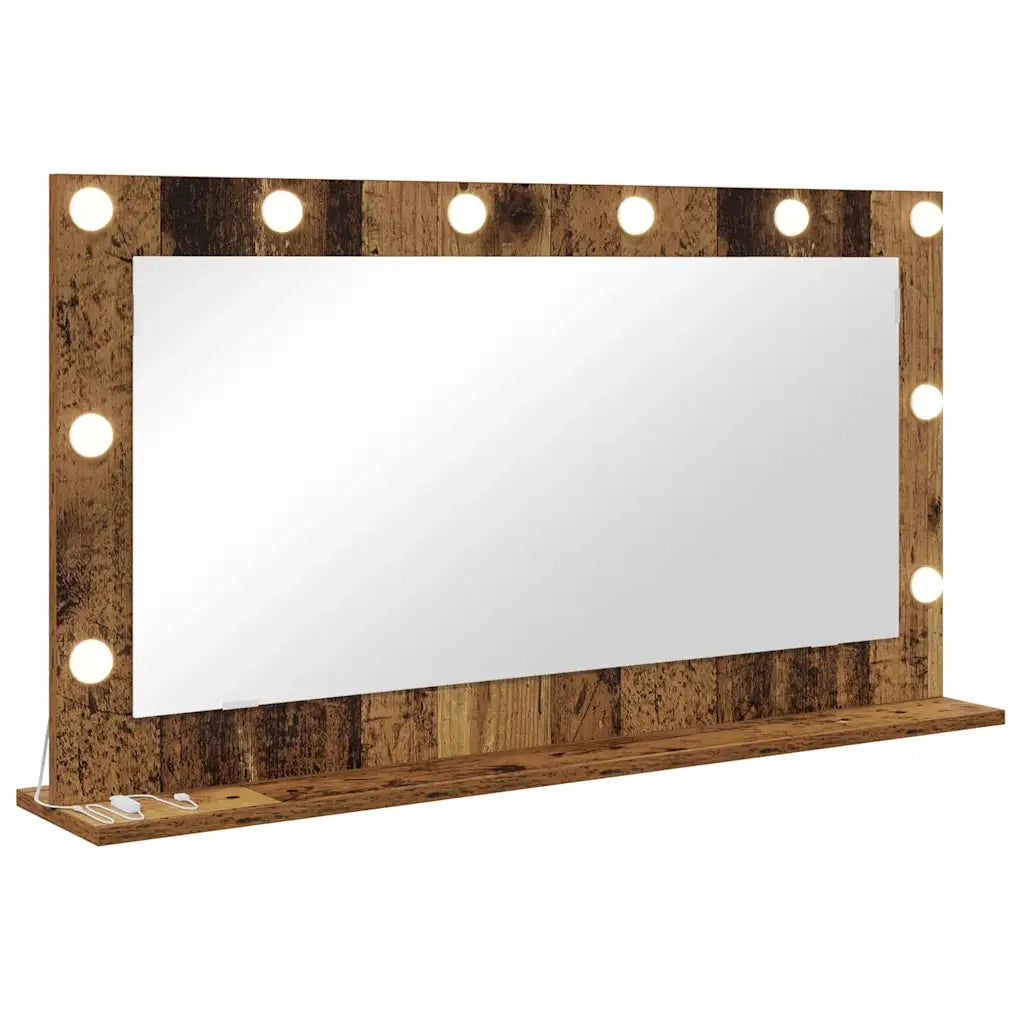 Specchio da Vanità Rettangolare Legno vecchio 100 x 55 x 18 cm 868307