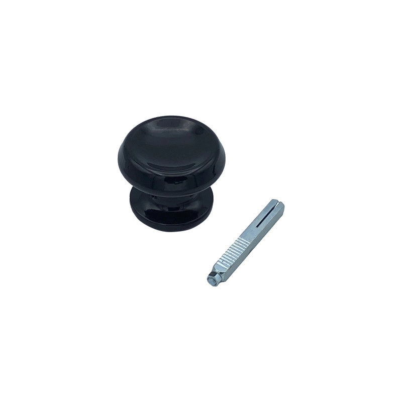 Maniglia su rosetta tonda SAGUATTI  821/60QQ in alluminio nero lucido