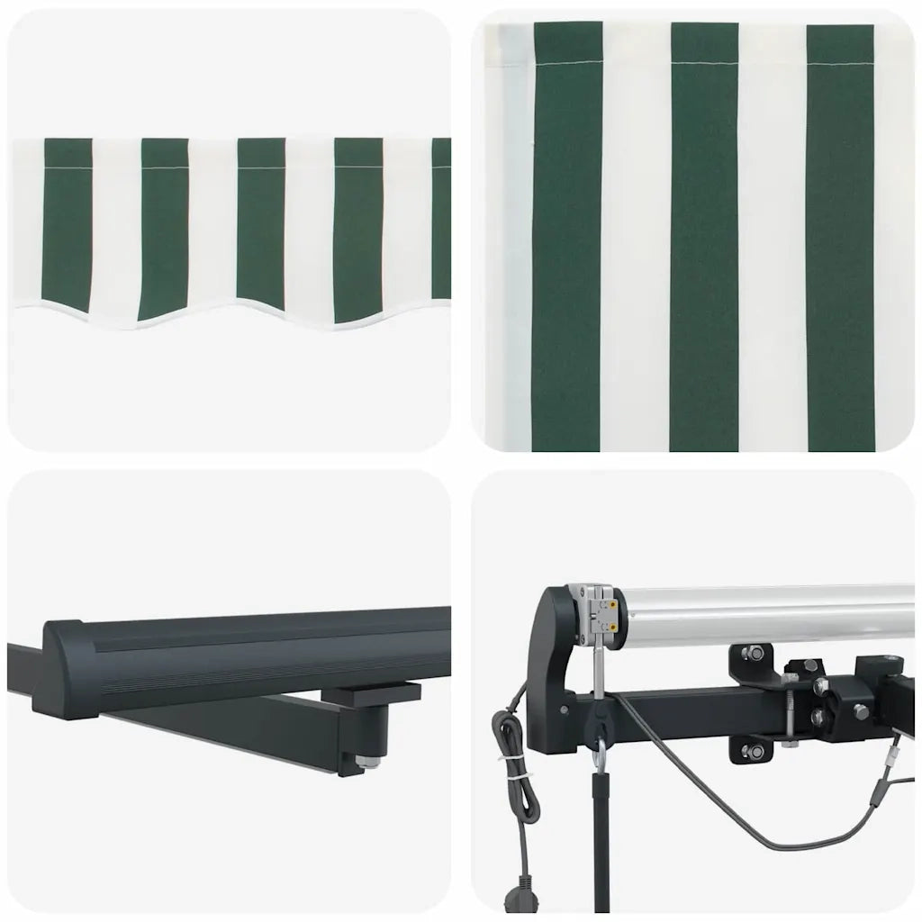 Tessuto per Tenda con Verde e Bianco 350 x 250 cm Poliestere 3330472