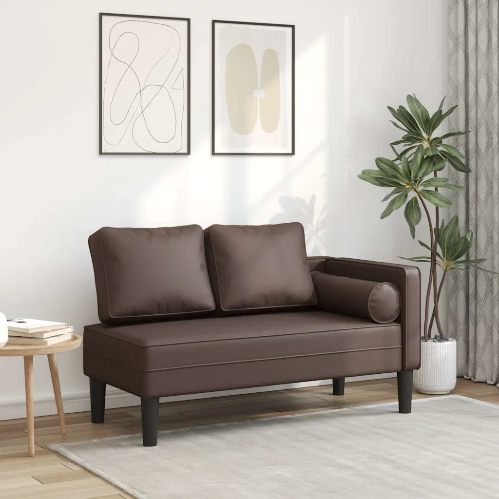 Sdraio con Cuscini Marrone in Similpelle CFW4990545