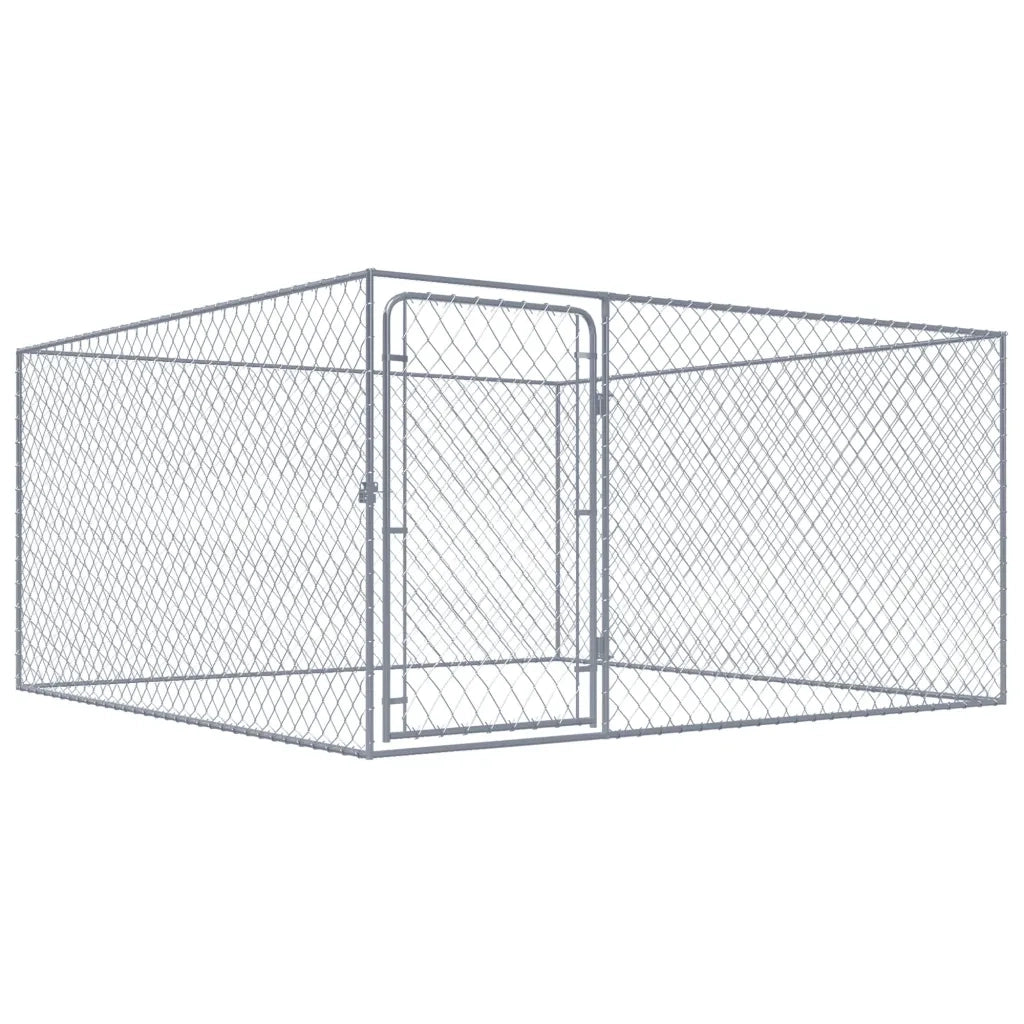 Recinto per Cani da Esterno in Acciaio Zincato 2x2x1 m cod mxl 50371
