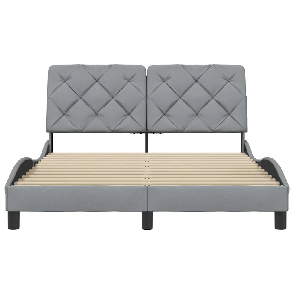 Giroletto senza Materasso Grigio Chiaro 140x190 cm Tessuto