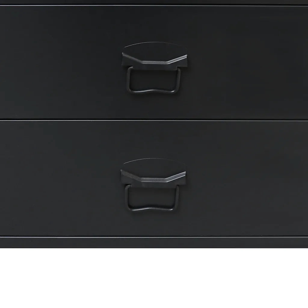 Cassettiera in Metallo in Stile Industriale 78x40x93 cm Nera 245963