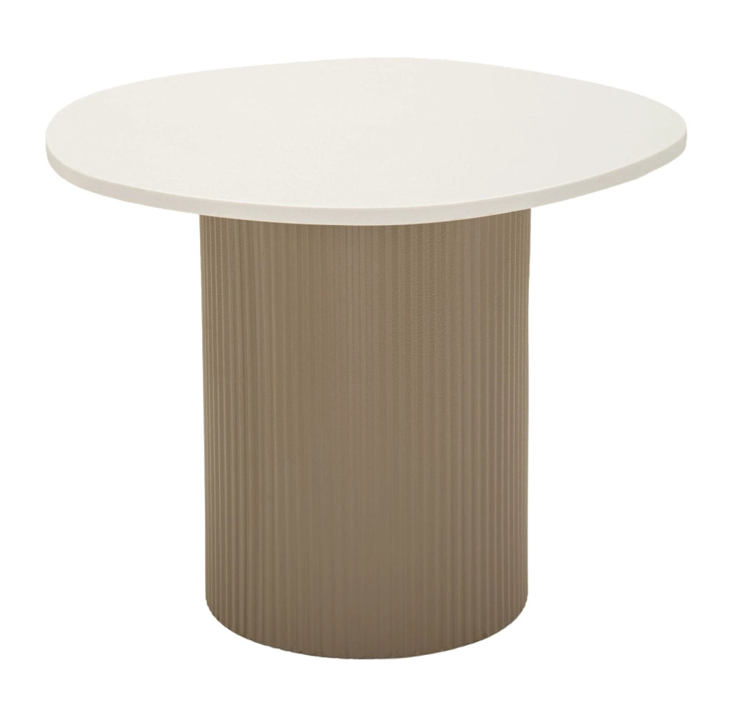Tavolinetto Frankfurt Marble 46x48x39 cm in Metallo e MDF e Marmo Artificiale Grigio e Bianco