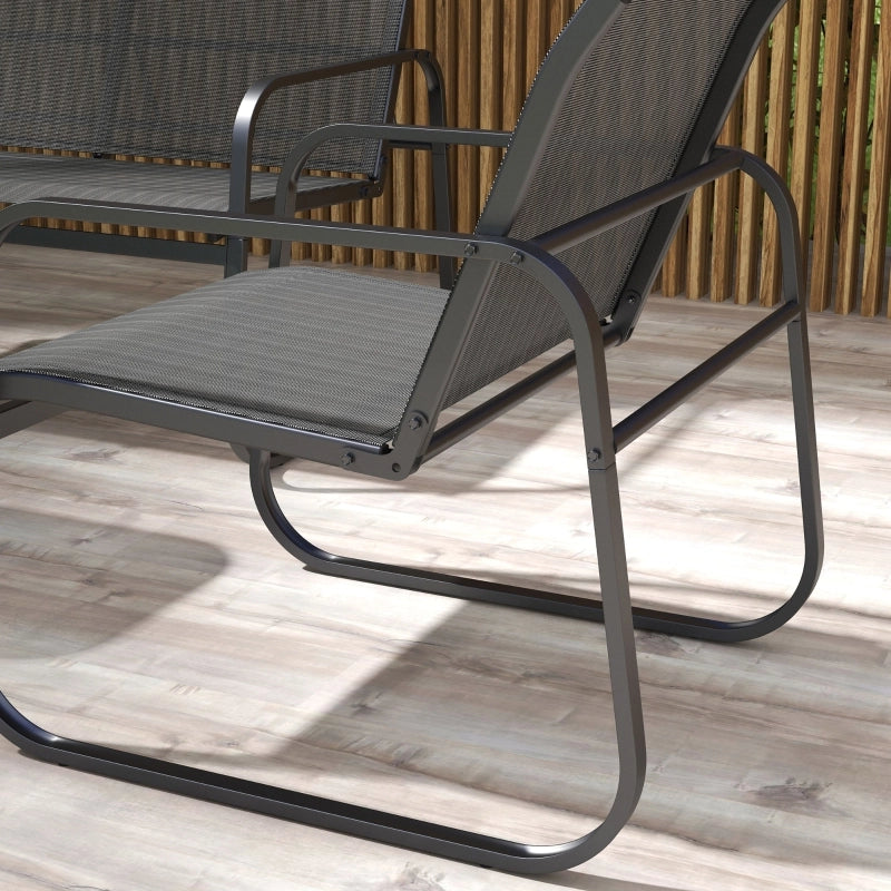 Set Mobili da Giardino 4 Pezzi con Divano 2 Posti, 2 Sedie e Tavolino ¨C Xylo ¨C Mesh Nero