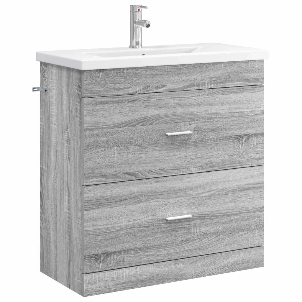 Set di mobili per il bagno Sonoma grigio 81 x 40 x 84,5 cm 3404379