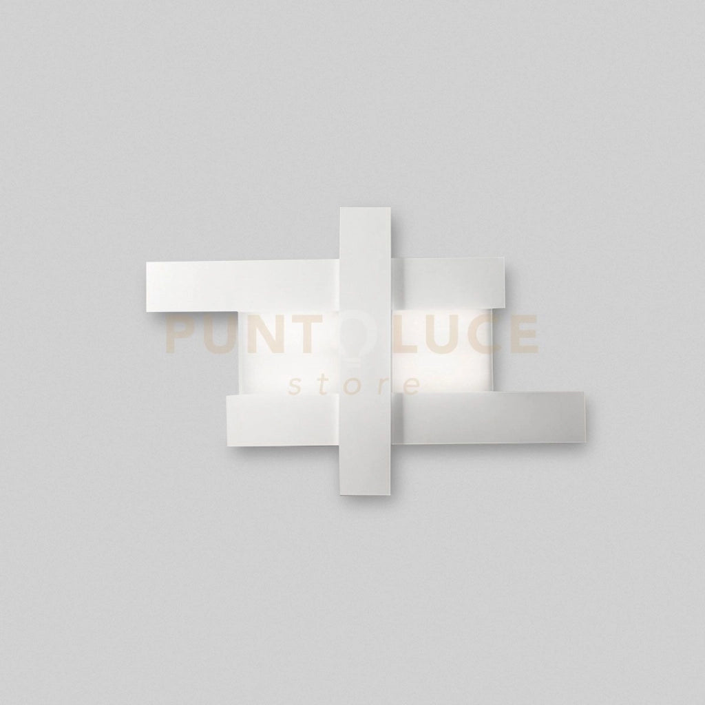 DOHA P/M - APPLIQUE COLORE BIANCO IN ALLUMINIO E METACRILATO A LED 3000K 3750LM 40W 84X55CM