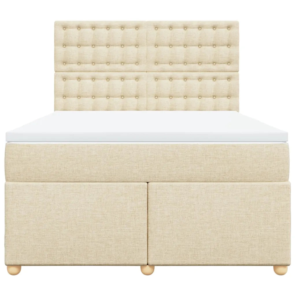 Giroletto a Molle con Materasso Crema 160x200 cm in Tessuto 3291350