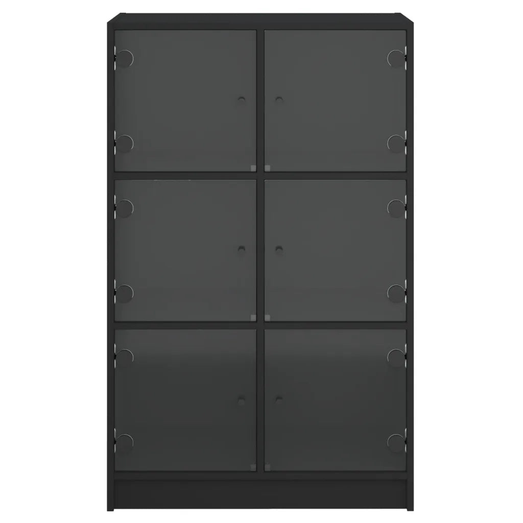 Credenza con Ante Nera 68x37x109 cm in Legno Multistrato 3295851