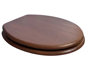 Sedile WC Universale in MDF Noce con Cerniere in Acciaio Inox e Distanza Fori Regolabile 125–170 mm