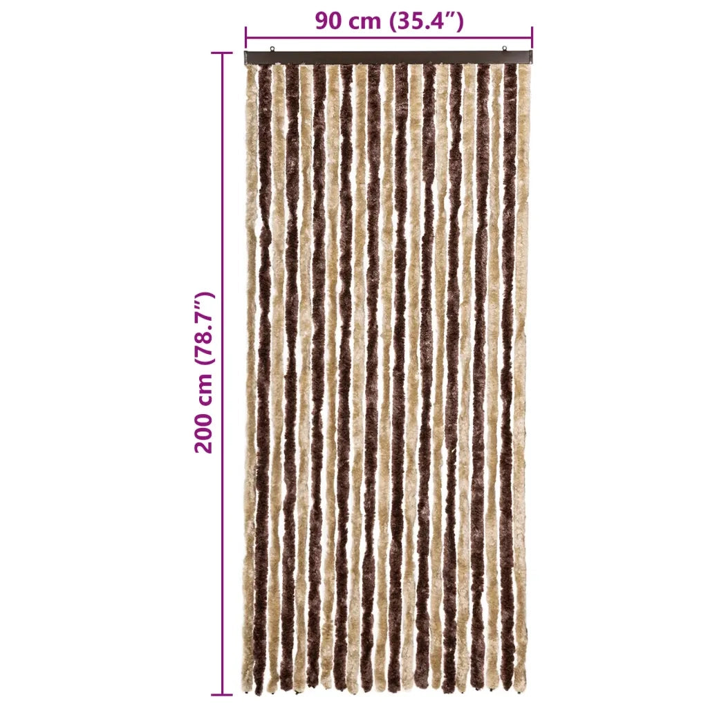 Zanzariera Beige e Marrone Chiaro 90x200cm Ciniglia CFW8349322