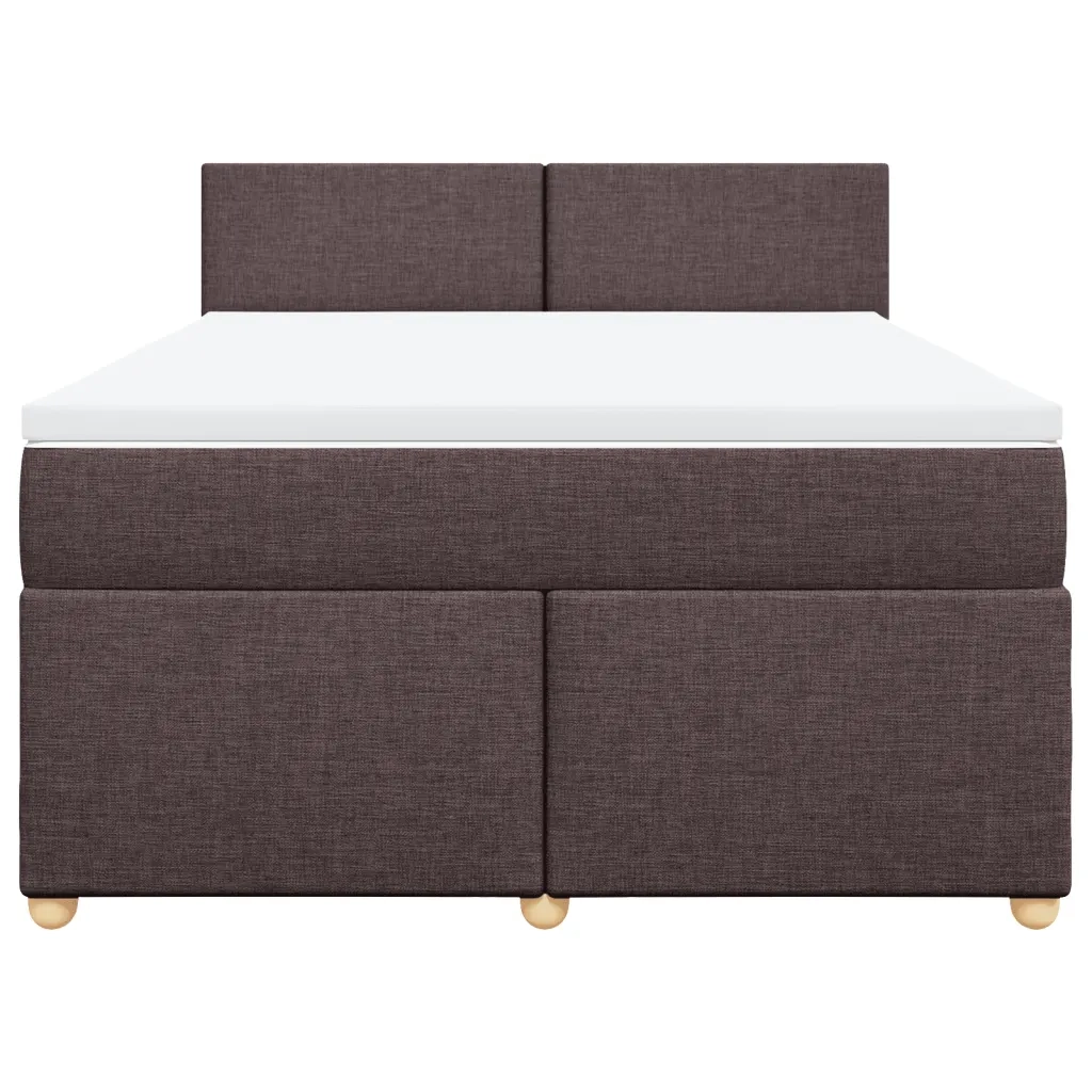 Giroletto a Molle con Materasso Marrone Scuro 160x200cm Tessuto 3289027
